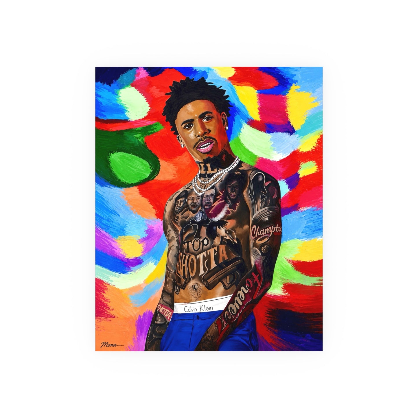 NLE Choppa Painting Poster  – 16 x 20 Satin Poster