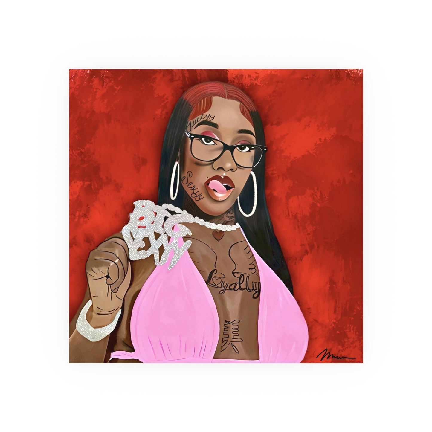 Sexyy Red Painting Poster – 16 x 16 Satin Poster